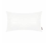 BRAWARM White Leather Throw Pillow Cushions 12 X 20 Inches, Faux Leather Pillow Cover with Piping, Hand Stitched Leather Decorative Lumbar Throw Pillow Covers for Couch Sofa Bed Living Room Garden