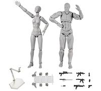 Brawdress Figure Model, Action Figure Body Kun & Chan 2 PCS Drawing Mannequin Set, PVC Movebale Action Model Desk Decor for SHF Sketching