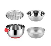 Brawdress Graters for Kitchen, Multifunctional Stainless Steel Basin Convenience Salad Maker Bowl With Drain Basket For Cooking Prepping