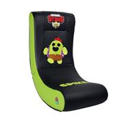 Subsonic - Brawl Stars Spike Gaming Rocking Chair - Officially Licensed Ergonomic Rocking Chair - Black and Green Faux Leather with Embroidery - Gaming Footstool for the Living Room or Bedroom
