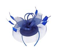 Brawlady Fascinator Hat with Mesh, Flower Feather Hat with Headband and Clip, Bridal Wedding Tea Party Church Headwear for Women Ladies