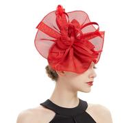 Brawlady Sinamay Fascinator Hat with Top Flower, Church Wedding Cocktail Tea Party Headpiece for Women Celebrity Black