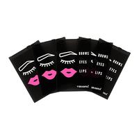 BRAWNA 70 pcs Eyebrow Microblading Aftercare Bags - 4x6 inches - Lash Extension Aftercare Bags - PMU Suppies - Lipstick Travel Pouch - Makeup Mini Cosmetic Bags - Microblading Supplies - PMU kit Black