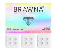 BRAWNA [ Deeper wells ] 100 Pack Disposable PMU Ink Tray With 4 Wells - Ink Cup - Microblading Supplies - PMU Supply - Dental Mixing Well - White