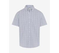 Brax Men Regular Fit Short Sleeve Button-Down Shirt Blue Minimal 25 COVE