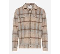 Brax Mens Overshirt Shirt Santiago 700102 70623700 55 Cappuccino Check Wool