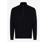 Brax Mens Striped Knit Pullover Troyer Zip Sweater 700537 70138900 23 Navy Blue