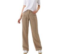 BRAX Mujer Style Farina Leinenhose mit legerer Silhouette Hose, Toffee, 48K