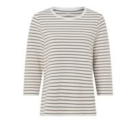 BRAX Women's Style.Bonnie Cotton Structure Rib Stripe Sweatshirt, 53 Taupe, 10