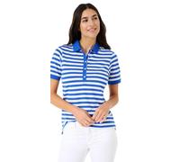 BRAX Women's Style Cleo Polo Piqué Striped Shirt, Inked Blue, 14