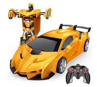 Braxel 2 in 1 Transforming Remote Control Cars, Kids Toys for 3-12 Year Old Boys, 2,4GHz, 360° Rotation, Robot RC Car Boys Toys, 3-10 Year Old Boy Girls Gifts Birthday Presents - Yellow
