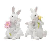 Braxio Easter Bunny Figurine Home Decoration - Home Decoration Bunny Collectible Figurines for Easter Decor/Spring/Wedding/Mother's Day Set of 2