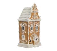 Braxio Gingerbread House Christmas Decoration - Resin Gingerbread House with LED Light for Indoor Home Decor - 6.5 * 5.5 * 13.5 Inch
