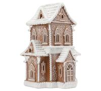 Braxio Gingerbread House Christmas Tabletop Decorations - Village Gingerbread Decor Traditional Cottage Church Christmas Collectible Figurines High 10.25x7.5x13.5 Inch