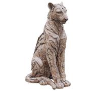 Braxio Leopard Statue Home Garden Decor - 36 Inch Large Animal Sculpture with Handcrafted Clay-Like Texture Cracked Finish - Lion-Inspired Statues Artistic Gifts Decoration for Outdoor Indoor