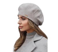 Braxton Beret - Warm Lined Wool Angora Knit Berets - French Paris Hat for Women, Light Coffee, One Size