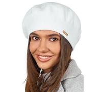 Braxton Beret - Warm Lined Wool Angora Knit Berets - French Paris Hat for Women, White, One Size