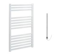 Bray Electric Heated Towel Rail, Prefilled, Straight, White - W500 X H800 mm