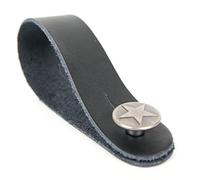 Bray Guitar Strap Hook Button In Black With Silver Star Pattern Pin For Any Acoustic, Electric, Bass And Classical Guitar Headstock