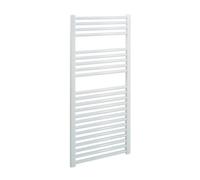 Bray Heated Towel Rail For Central Heating, Straight, White - W500 X H1200 mm