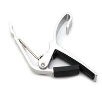 Bray Silver Universal Trigger Clamp Guitar Capo With Rubber Padding For Gibson, Ibanez, Tanglewood, Yamaha & Fender Acoustic Guitars - Quick Release