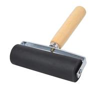 Brayer Roller, 11cm Wooden Handle Rubber Block Printing Roller for Smooth Ink Application, Ideal for Lino Printing, Card Making, Acrylic Paint Crafts and Printmaking for Artists and Hobbyists