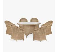 Brayford Outdoor Round Dining Set Large Natural Rattan