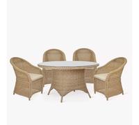 Brayford Outdoor Round Dining Set Small Natural Rattan