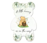 brayqu Winnie the Pooh Baby Shower Invitations a Little Hunny Is on the Way Pooh Bear Baby Shower Party Bear Shaped Invitations Fill-in Invites (20 Invitations with Envelopes)