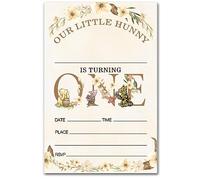 brayqu Winnie the Pooh First Birthday Party Invitations 1st Birthday Invitations Winnie the Pooh 1 Year Old Birthday Party Invites Floral Our Little Hunny (20 Cards with Envelopes)
