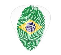 Brazil 12-Pack Guitar Picks Set â€“ Unique Single-Sided Printed Picks With Abs Material For Acoustic, Electric Guitars & Ukuleles