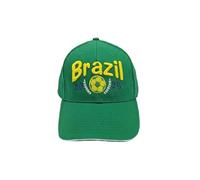 Brazil 2026 Football Baseball Cap, Green with Yellow Embroidered Soccer Ball Design, World Cup Hat. 3D Foam