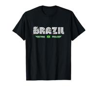 Brazil 70s 80s Retro Type Flag Graphic T-Shirt