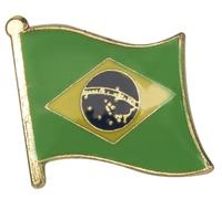 Brazil Brazilian National Flag Enamel Pin Badge Lapel - 2.4cm x 1.9cm - Hard Enamel Brazil Flag Design - Patriotic Souvenir for Jacket, Hat, or Backpack