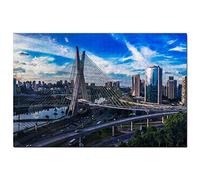 Brazil Bridge Sao Paulo Jigsaw Puzzle for Adults 100 Piece Travel Gift Souvenir 45,5x35,5CM