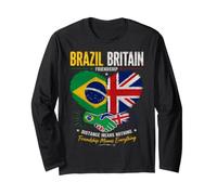 Brazil Britain Friendship Distance Means Nothing Flags Art Long Sleeve T-Shirt