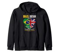 Brazil Britain Friendship Distance Means Nothing Flags Art Zip Hoodie