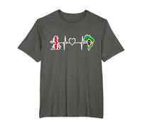 Brazil British Flag - Brazilian British UK Heartbeat T-Shirt