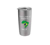 Brazil Distressed Flag Destination Pride Stainless Steel Insulated Tumbler