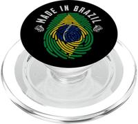 Brazil Fingerprint Flag Design Brazilian Pride Roots PopSockets PopGrip for MagSafe