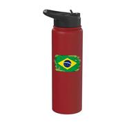 Brazil Flag Brazilian Pride Illustrated Tattered Grunge Stainless Steel Insulated Water Bottle