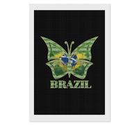 Brazil Flag Butterfly Shining Diamond Art Painting Kits for Adults Personalized Square Full Drill Paintings DIY Crafts Kit Home Decor 8"x12"