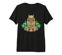 Brazil Flag Capybara Brazilian Roots Brasilian Pride Brasil Premium T-Shirt