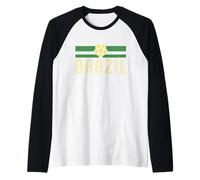 Brazil Flag Colours World Cup Football Raglan Baseball Tee