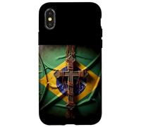 Brazil Flag Cross Roots Christian Faith Nation Case for iPhone X/XS