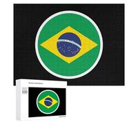 Brazil Flag Football Wooden Puzzle Letter on Back Adults Difficult Jigsaw Puzzles for Home Decor Birthday Gift