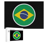 Brazil Flag Football Wooden Puzzle Letter on Back Adults Difficult Jigsaw Puzzles for Home Decor Birthday Gift