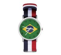 Brazil Flag Funny Wrist Watches for Men Women Casual Braided Strap Easy Reader for Work Workout