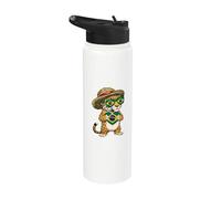 Brazil Flag Leopard Brazilian Roots Brasilian Pride Brasil Stainless Steel Insulated Water Bottle
