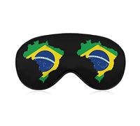Brazil Flag Map Eye Mask for Sleeping Blackout Night Blindfold with Adjustable Strap for Men Women Travel Yoga Nap